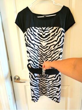 Express Black and White Zebra Print Mini Dress